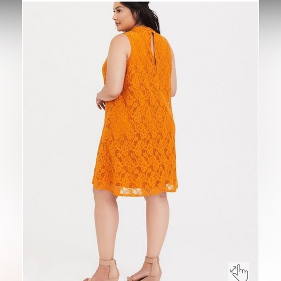 Torrid Golden Oak Mini Lace Trapeze Dress - Picture 3 of 11